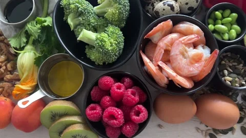 Nutritious food as source natural vitamin E Stock Footage 340963084
