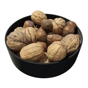 Nuts 3d illustration isolated on the white background Stock Illustration