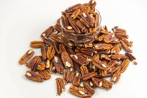 Nuts almonds on white background Stock Photos