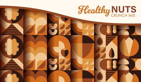 Nuts and beans modern geometric seamless patterns イラスト素材