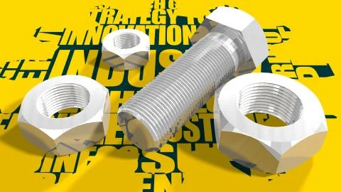 Nuts and bolt on textured background Stock Illustration