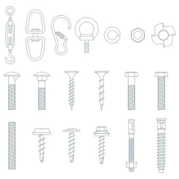 Nuts and bolts Stock Illustration