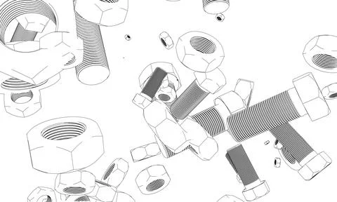 Nuts and bolts 스톡 일러스트