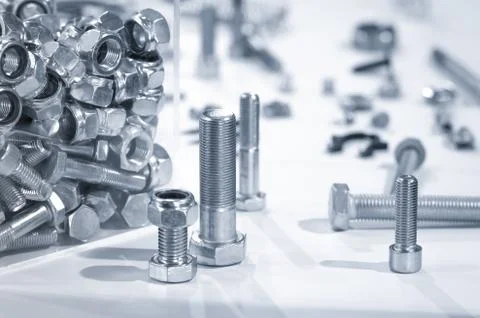 Nuts and bolts Stock Photos