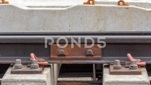Nuts and bolts of a railway Stock Photos