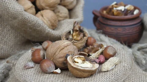 Nuts and chocolate Stock Footage 170605777