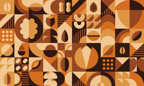 Nuts and legumes geometric pattern background Illustrazione stock