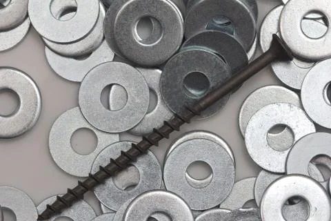 Nuts and screws. macro Stock Photos