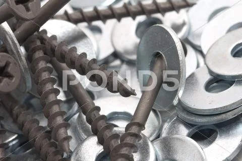 Nuts and screws. macro Stock Photos