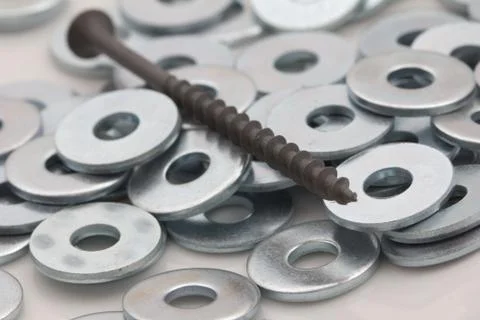 Nuts and screws. macro Stock Photos