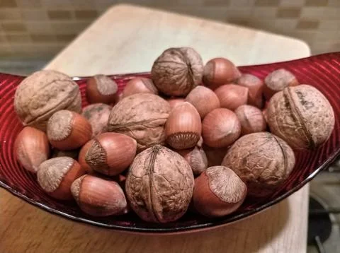 Nuts and walnuts Stock Photos