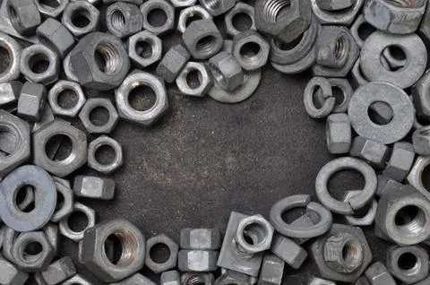 Nuts and washers exposure Stock Photos