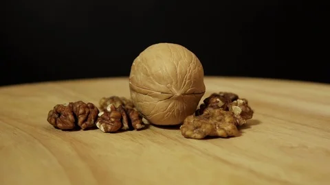 Nuts with and without shell rotate 360 degrees Stockbeeldmateriaal 119666915