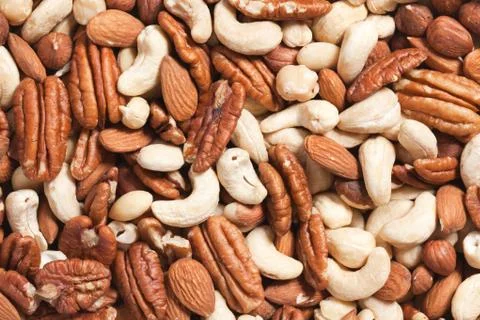 Nuts background Stock Photos