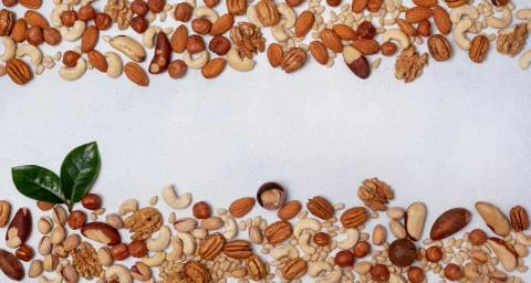 Nuts background Stock Photos