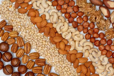 Nuts background Stock Photos