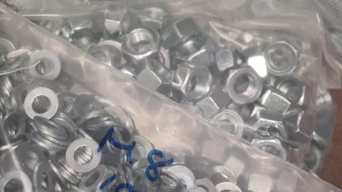 Nuts, Bolts and Washers Stock Footage 77024200