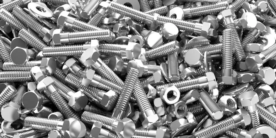 Nuts Bolts stack banner all background Stock Illustration