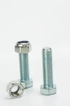 Nuts &amp; Bolts on a white background Stock Photos