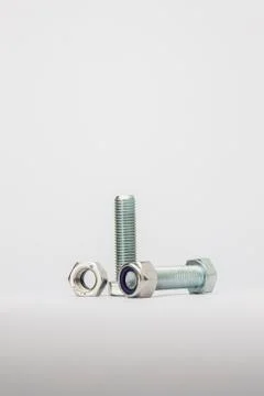 Nuts &amp; Bolts on a white background Stock Photos