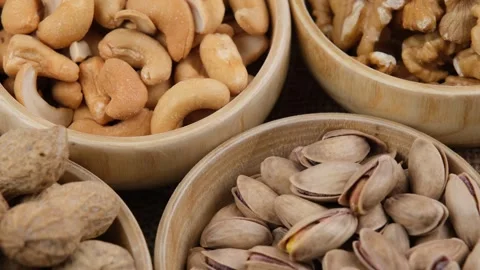 Nuts bowl close up Stock-Footage 246856189