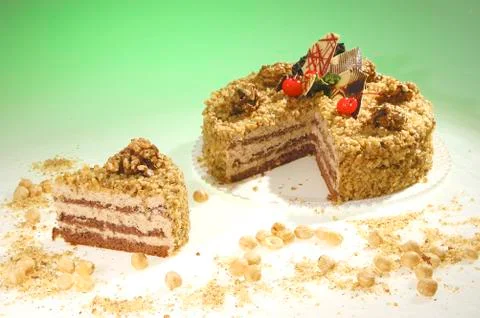 Nuts cake Stock Photos