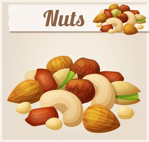 Nuts. Cartoon Vector Icon Stock Illustration