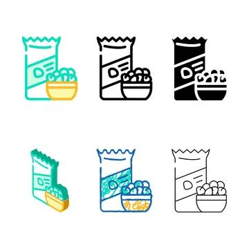 Nuts designs snack color icon vector Stock Illustration