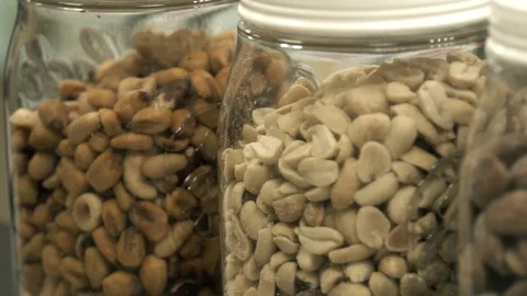 Nuts of different types in bank Stock Footage 114121785