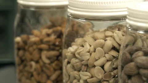 Nuts of different types in bank Video stock 114121787