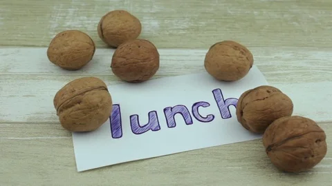 Nuts food for a lunch Stock Footage 80361933