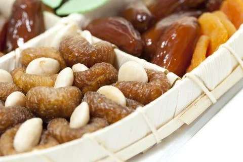 Nuts foreground Stock Photos