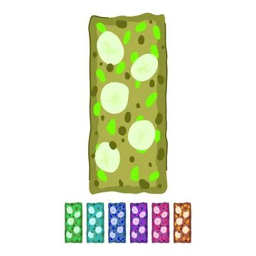 Nuts granola bar vector cartoon graphic Stock Illustration