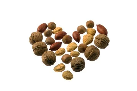 Nuts heart Stock Photos