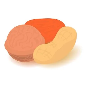Nuts icon, cartoon isometric 3d style Stock Illustration