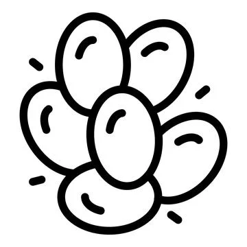 Nuts icon, outline style Stock Illustration