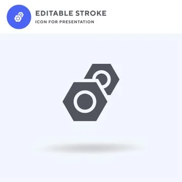 Nuts icon vector, filled flat sign, solid pictogram isolated on white, logo Stock Illustration