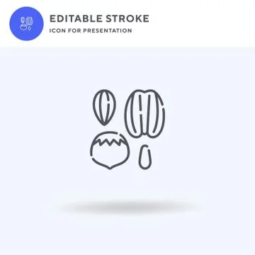 Nuts icon vector, filled flat sign, solid pictogram isolated on white, logo i Stock Illustration