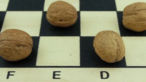 Nuts instead of chess Stock Footage 80361973