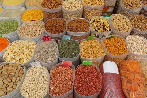 Nuts market Foto stock