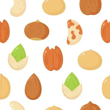 Nuts mix banner. Vector flat cartoon illustration icon design. Isolated on white Stock Illustration