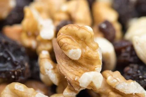 Nuts mixed, for backgrounds or textures Stock Photos