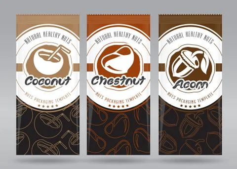 Nuts packaging set Stock Illustration