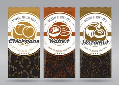 Nuts packaging set Stock Illustration