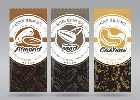 Nuts packaging set Stock Illustration