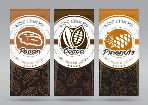 Nuts packaging set Stock Illustration