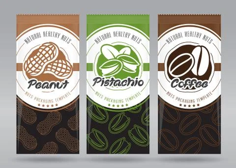Nuts packaging set Stock Illustration
