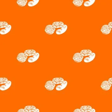 Nuts pattern vector orange Stock Illustration