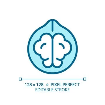 Nuts pixel perfect blue RGB color icon Stock Illustration