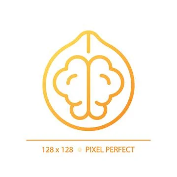Nuts pixel perfect gradient linear vector icon Stock Illustration